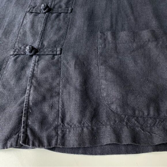 Dosa mandarin jacket kung fu tang suit black linen XL - Picture 8 of 10